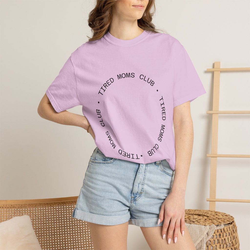 T-shirt — "Tired Moms Club" Minimal Circle Graphic